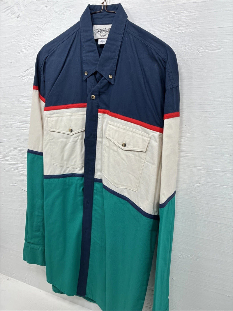 New Men’s San Angela Multicolor Long Sleeve Button Up XL O-39
