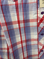 New Women’s Cumberland Purple Plaid Long Sleeve Pearl Snap Large II-101