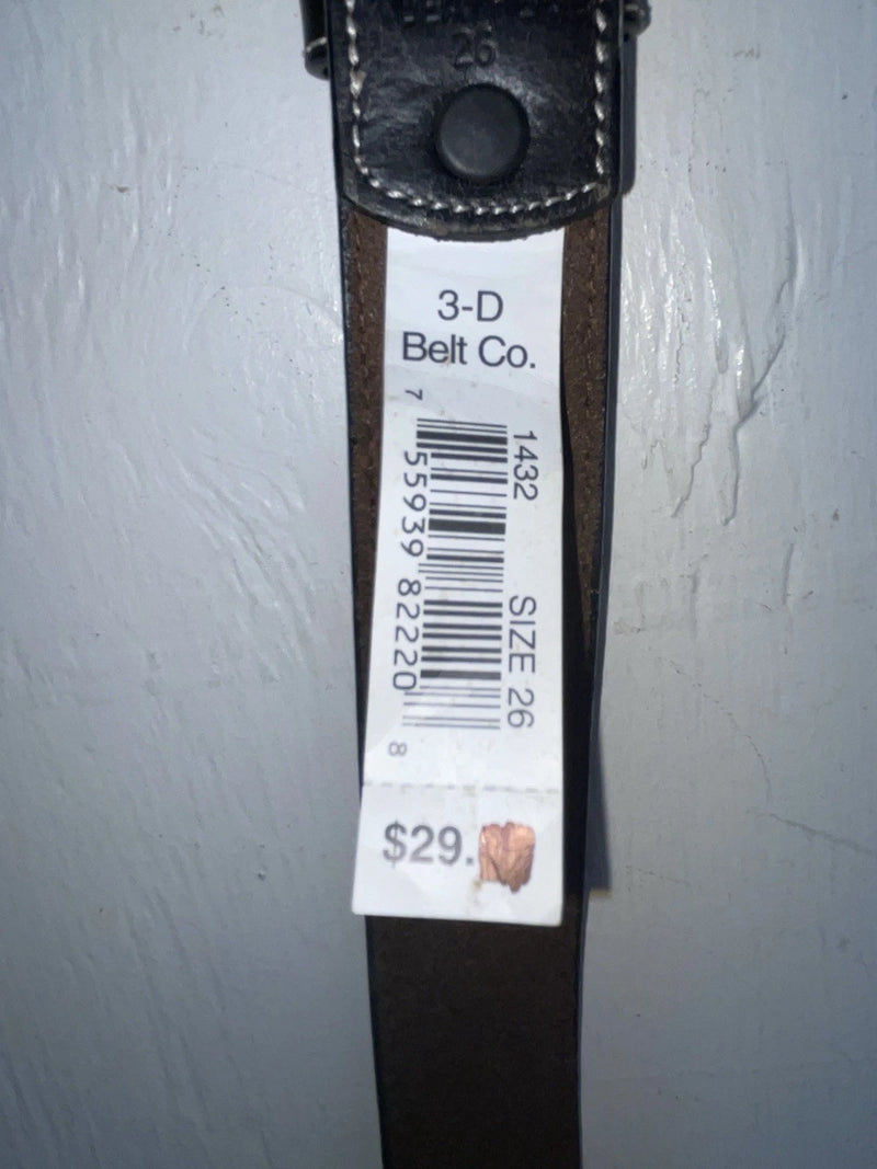 New Brown Genuine Leather 3D Weaved And Silver Pendent 26” Belt #1432 JJ-103