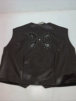 New Women’s Brown Leather 1849 Authentic Ranchwear Vest 2X #77872 WW-29
