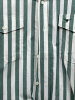 New Men’s Longhorn Teal Strip Short Sleeve Button Up 4XL E-51