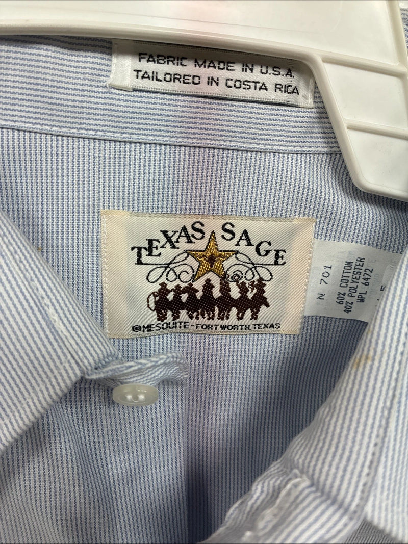 New Men’s Texas Sage Blue Short Sleeve Pearl Snap 16.5 Large Q-82