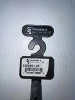 New Black Genuine Leather Double S Silver Pendent 28” Belt #3508501 JJ-49