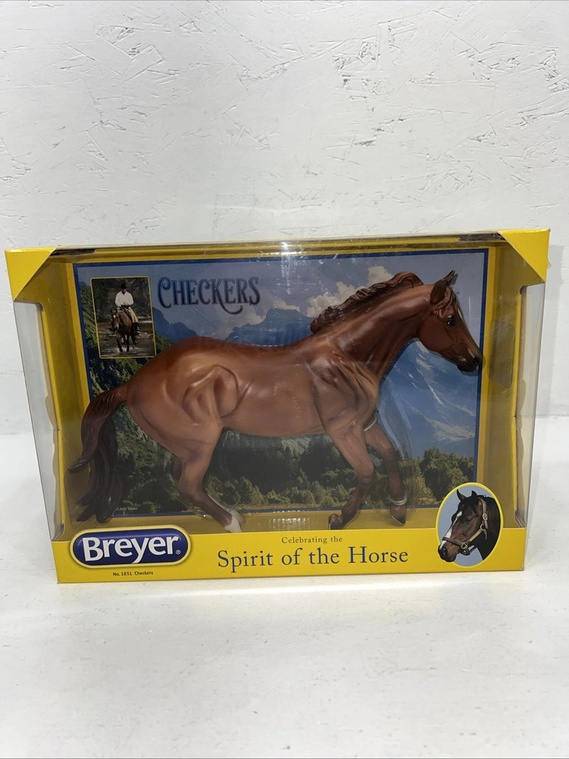 New In Box Breyer Chesnut Mountain Trail Champion Checkers. #1831 R-8