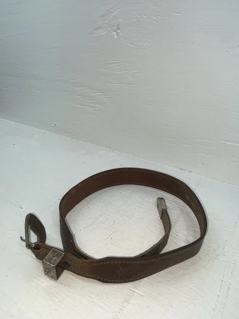 New Brown Genuine Leather Tooled 28” Belt #5020 NN-27
