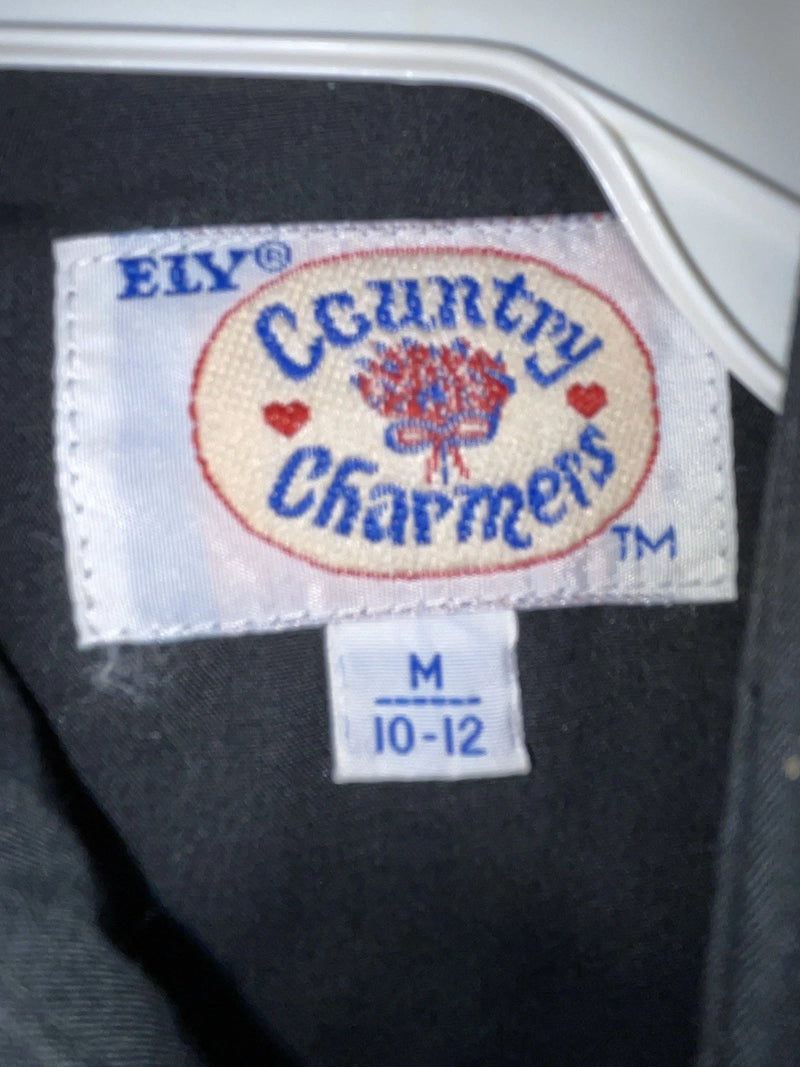 New Women’s Black Ely Country Charmer Long Sleeve Button Up Shirt M #14119 3B-35
