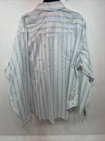 New Women’s White Horse Blue Stripe Long Sleeve Pearl Snap XL II-4