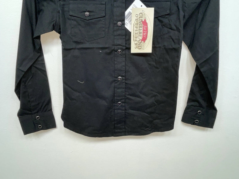 New Women’s Black Cumberland Outfitters Long Sleeve Button Up Shirt S 3B-109