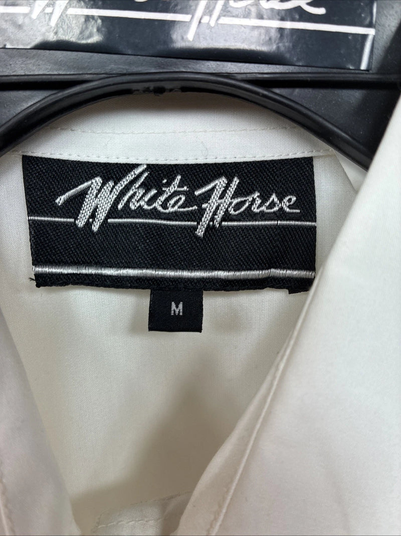 New Women’s White Horse Cream Design Long Sleeve Pearl Snap Medium LL-79