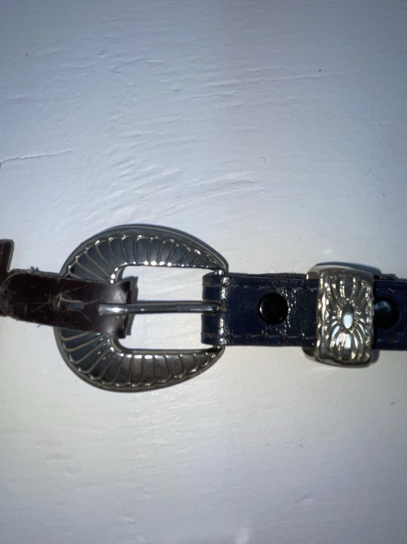 New Blue Genuine Leather Chambers 34” Belt Z-142
