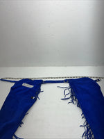 NOS Children’s  Blue Whitman Show Chaps With Fringe Adjustable Waist 35” L-29