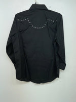 New Women’s Black White House Long Sleeve Button Up Shirt M #94770 3B-92