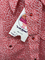 New Men’s Miller Pink Design Long Sleeve Pearl Snap 15 X 34 Medium K-66