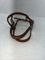 New Leather Browband Headstall W Metal Plate U-31