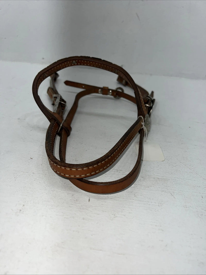 New Leather Browband Headstall W Metal Plate U-31