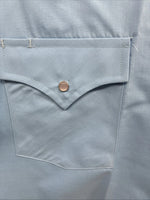 New Men’s ELY Cattleman Blue Short Sleeve Pearl Snap 18.5 2XL F-78