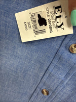New Men’s ELY Cattleman Blue Long Sleeve Button Up 20.5 X 36 4XL E-99