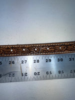 New Brown Genuine Leather Tooled 28” Belt #102 Z-97