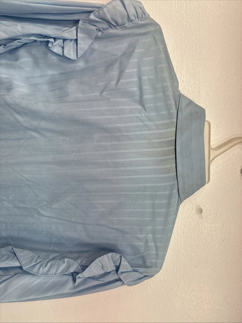 New Women’s ELY Championship Blue Long Sleeve Pearl Snap Large KK-111