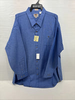 New Men’s ELY Cattleman Blue Long Sleeve Button Up 20.5 X 36 4XL E-99