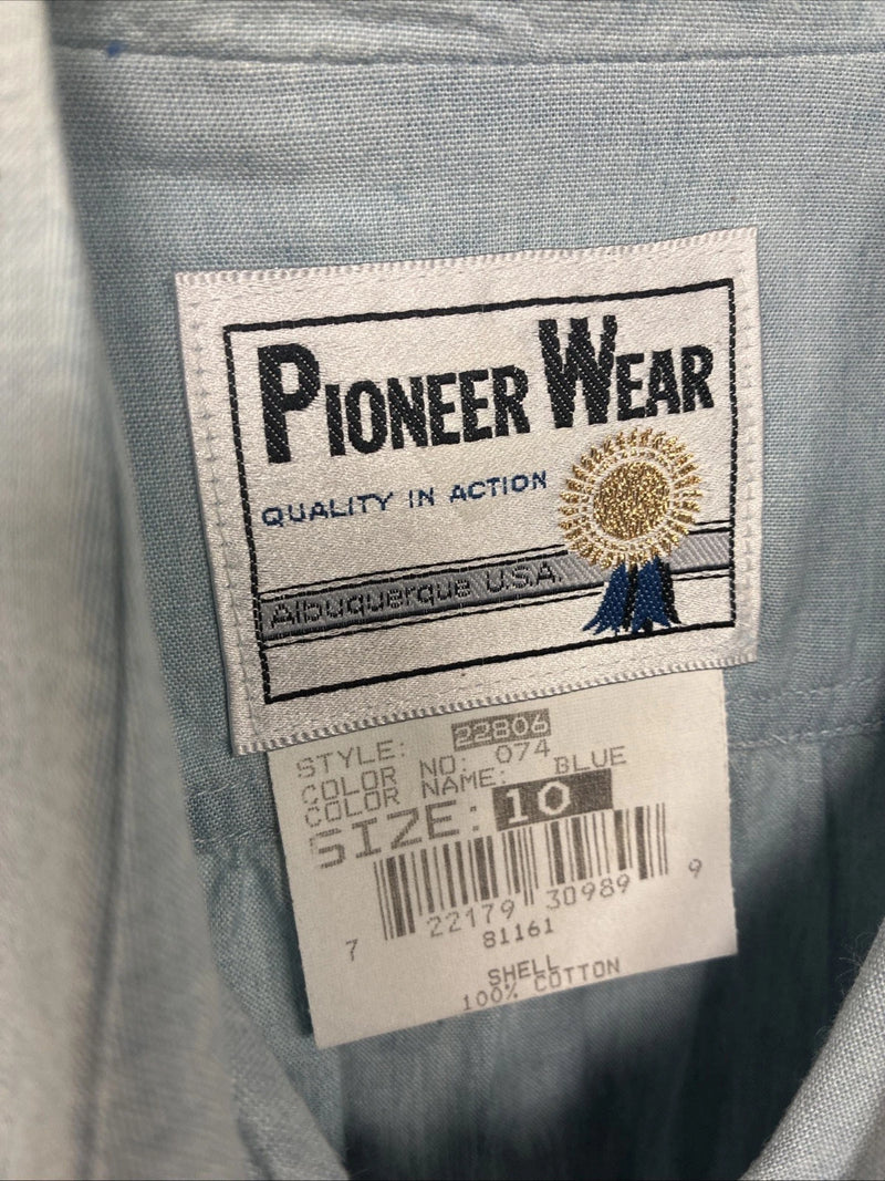 New Women’s Pointer Wear Blue Design Long Sleeve Button Up Size 10 KK-44