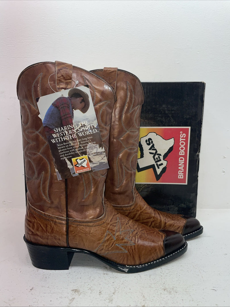 New Men’s Brown Texas Brand Cowboy Boots. 1081 11 D. 8-83