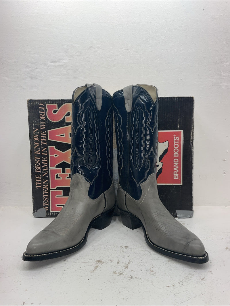 New Men’s Gray Texas Brand Cowboy Boots. 5502 10.5 10 1/2 D. 8-30