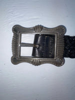 New Black Genuine Leather Braided 28” Belt NN-5