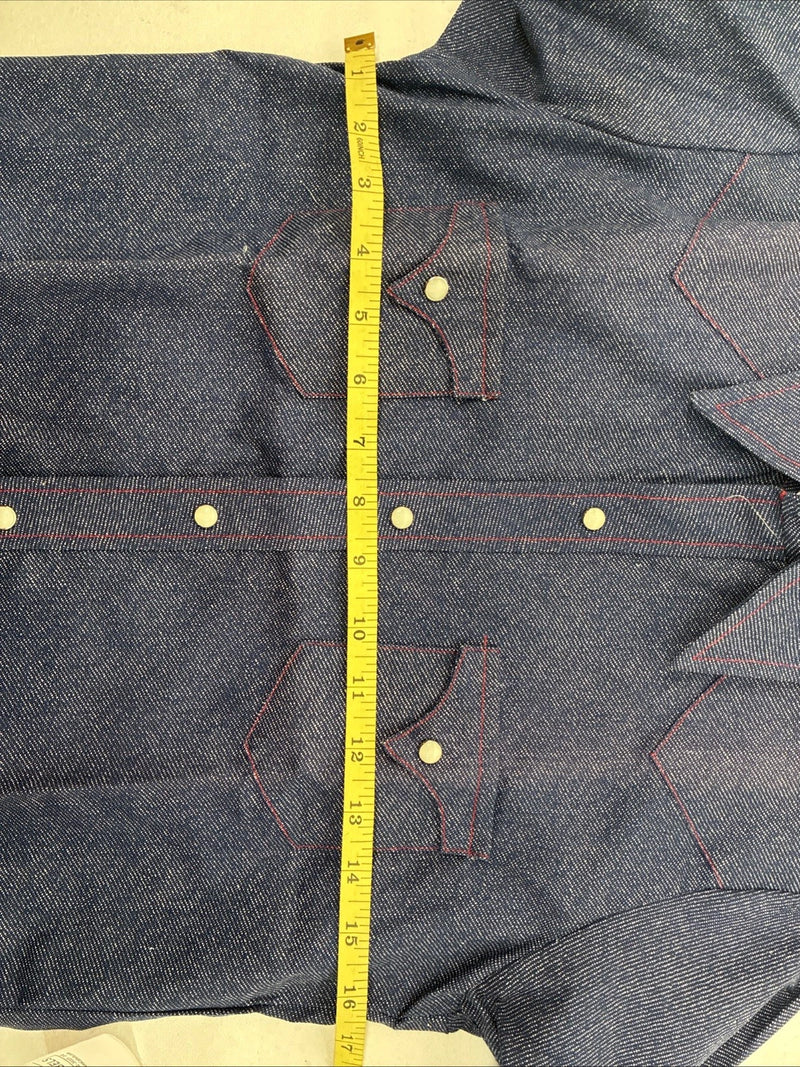 New Boys Panhandle Slim Blue Jean Long Sleeve Pearl Snap Size 12 DD-114