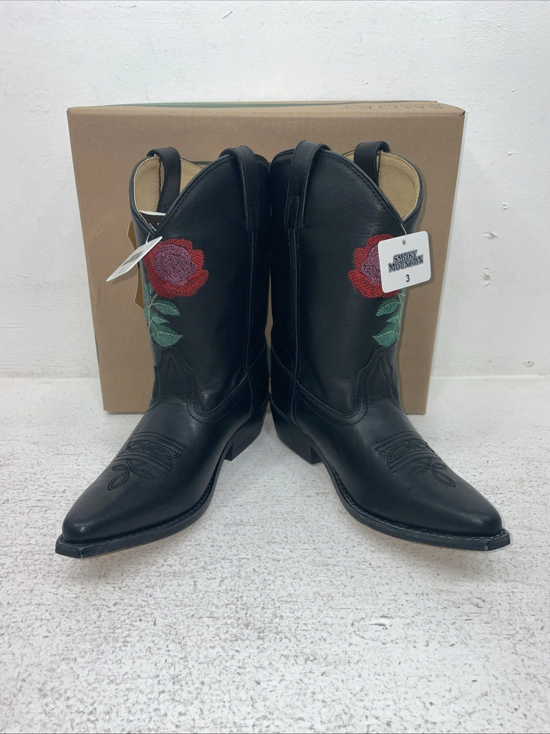 New Youth Black Smoky Mountain Cowboy Boots. 3688 C 3. 22-16