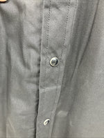 New Men’s ELY Diamond Black Blue Rose Design Long Sleeve Pearl Snap Medium K-35