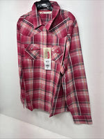 New Women’s Cumberland Pink Plaid Long Sleeve Pearl Snap XL II-14