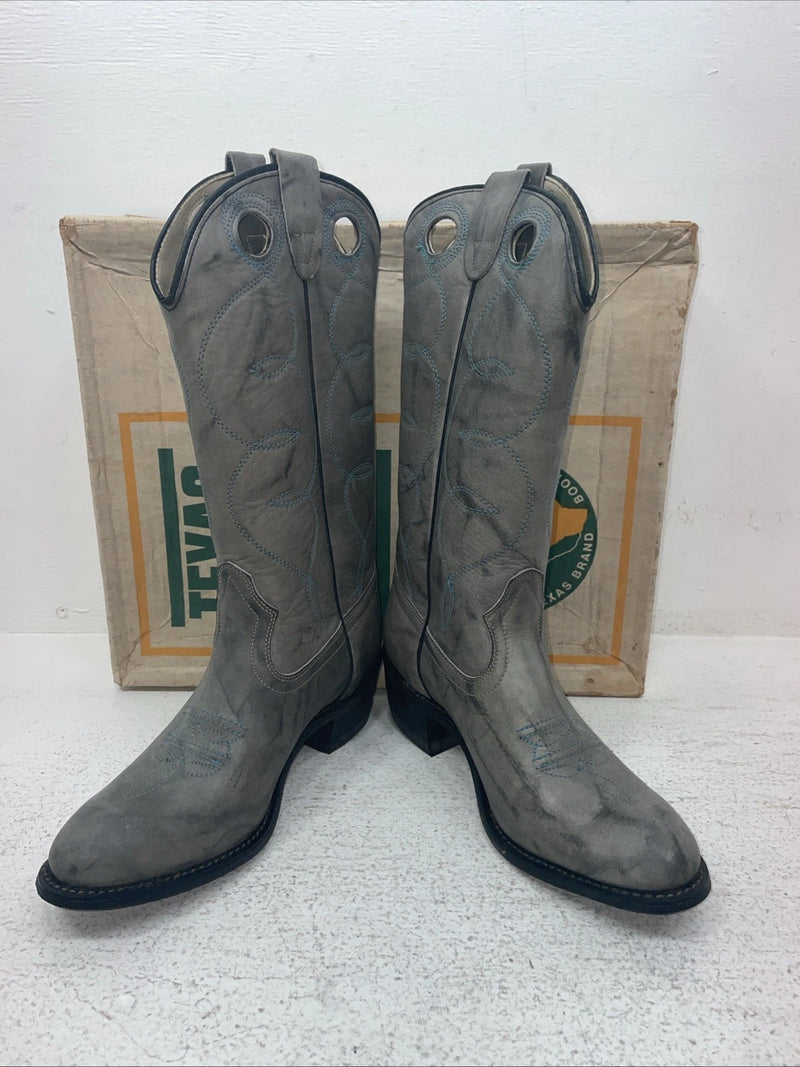 New Youth Gray Texas Brand Cowboy Boots. B 192 6 D. 2-148