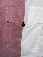 New Men’s Cowboy Threads Grey White Pink Short Sleeve Button Up Medium B-91
