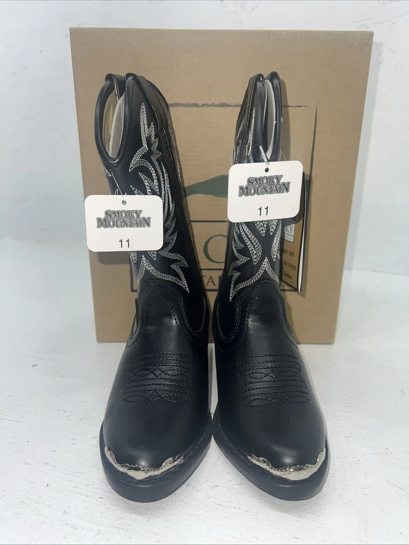 New Children’s Black Smoky Mountain Cowboy Boots. 1032BC 11 D. 24-80