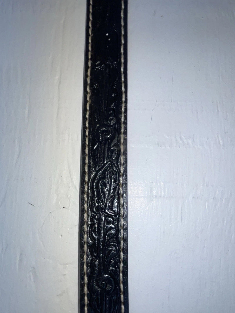 New Black Genuine Leather Tooled 28” Belt #101 Z-132
