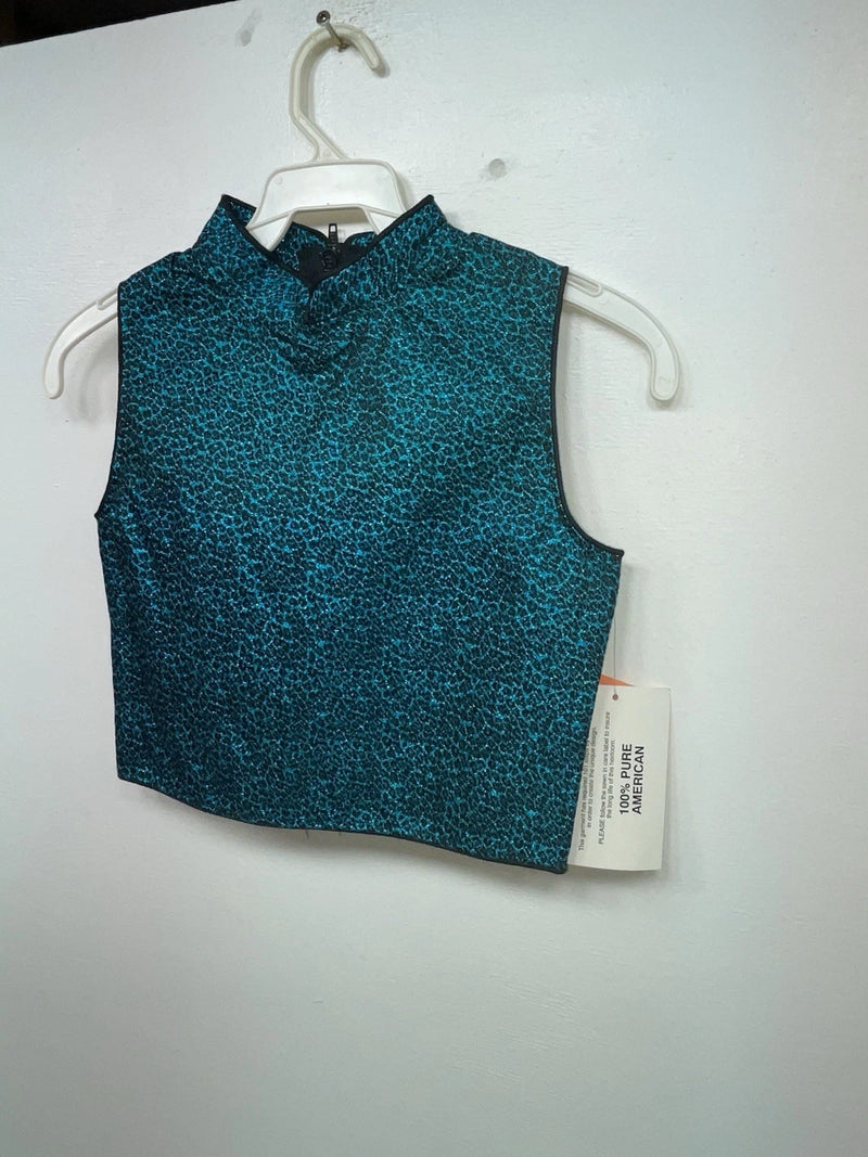 New Women’s Blue 1849 Authentic Ranchwear Cut Off Zip Up Vest XS #77872 3B-71