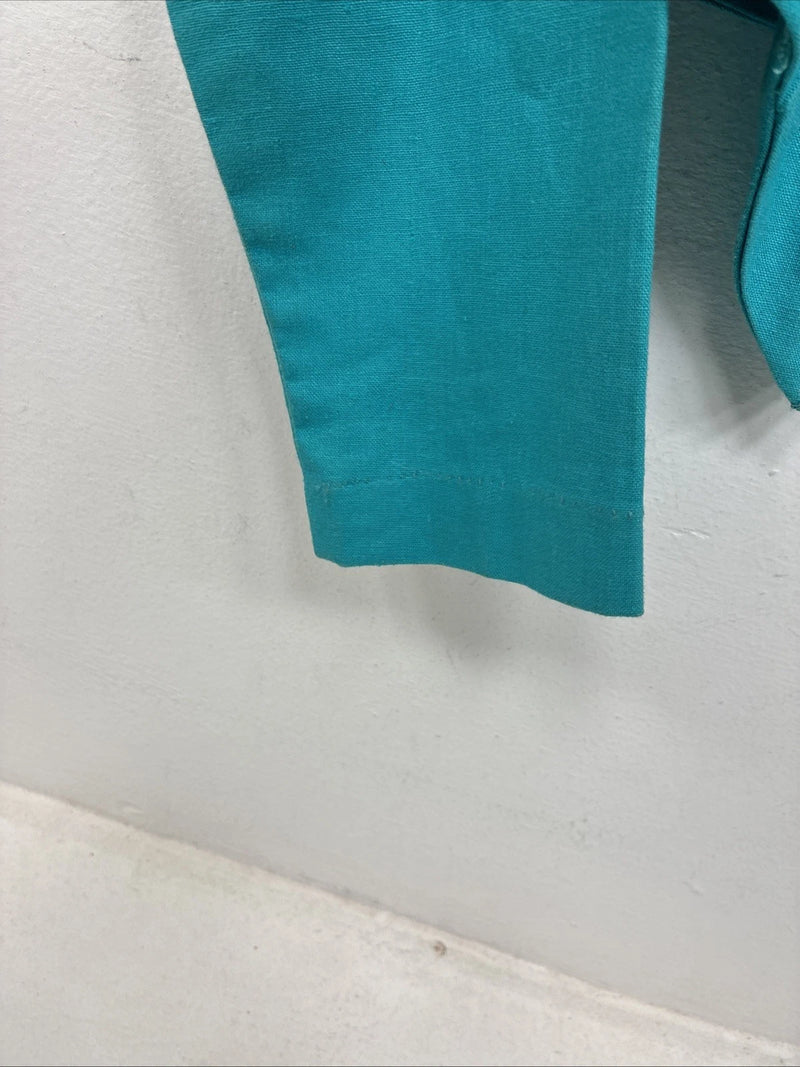 New Women’s GITANO Teal Long Sleeve Button Up Shirt Size Small TT-99