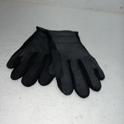 New Tuff Mate Black Riding And Show Leather Gloves Size 6 #1303 E-502