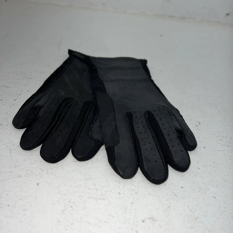 New Tuff Mate Black Riding And Show Leather Gloves Size 6 #1303 E-502