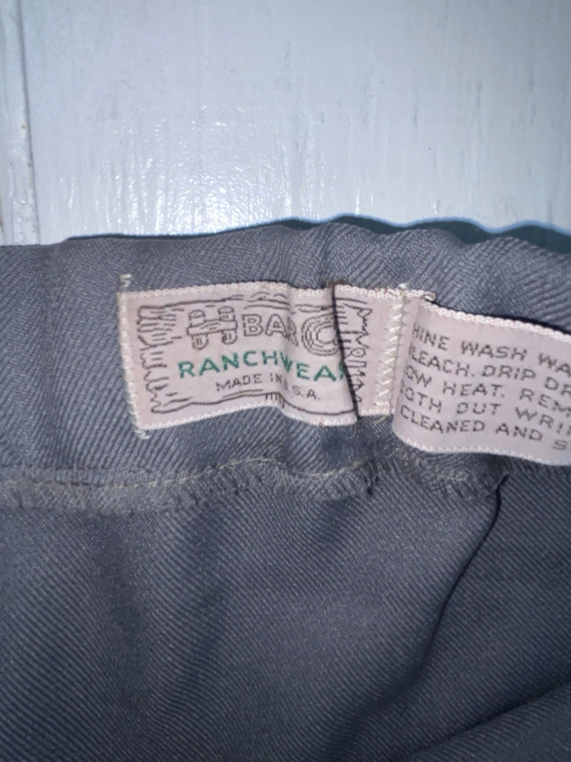New Vintage Gray H Bar C Polyester Pants #MR477 ZZ-29