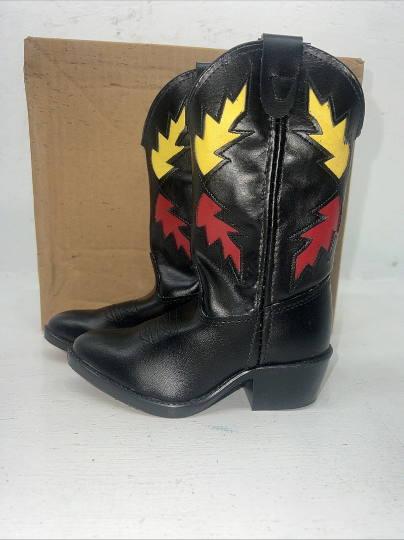 New Children’s Black Bronco Cowboy Boots. 9 D. 24-17