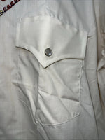New men’s Cream Champion western Pearl Snap Long Sleeve 15.5 X 34 Medium A-180 