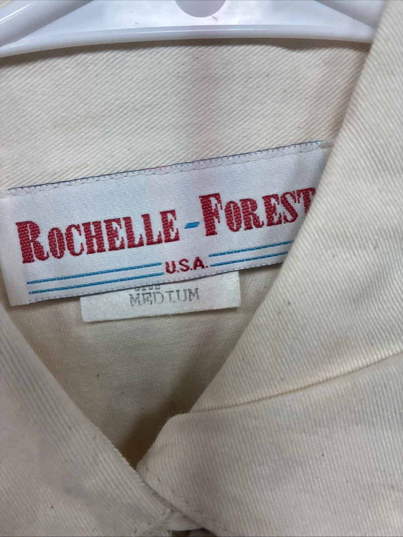 New Women’s Rochelle Forest Yellow Design Long Sleeve Button Up Medium MM-64