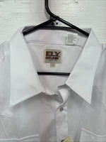 New Men’s ELY Cattleman White Long Sleeve Pearl Snap 18 X 35 2XL R-25