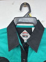 New Women’s Cumberland Blue Black Sleeveless Peals Snap Size Large TT-83