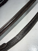 New Silver Fox Brown Genuine Leather Red Braided English 60” Reins #20-8578 Y-22