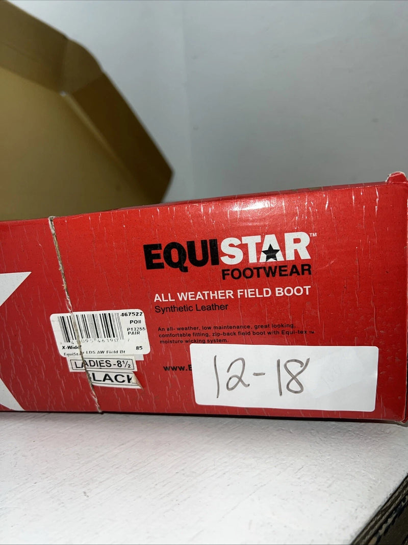 New Women’s Black EQUISTAR English Riding Boots. 567522 8.5 8 1/2 W. 12-18