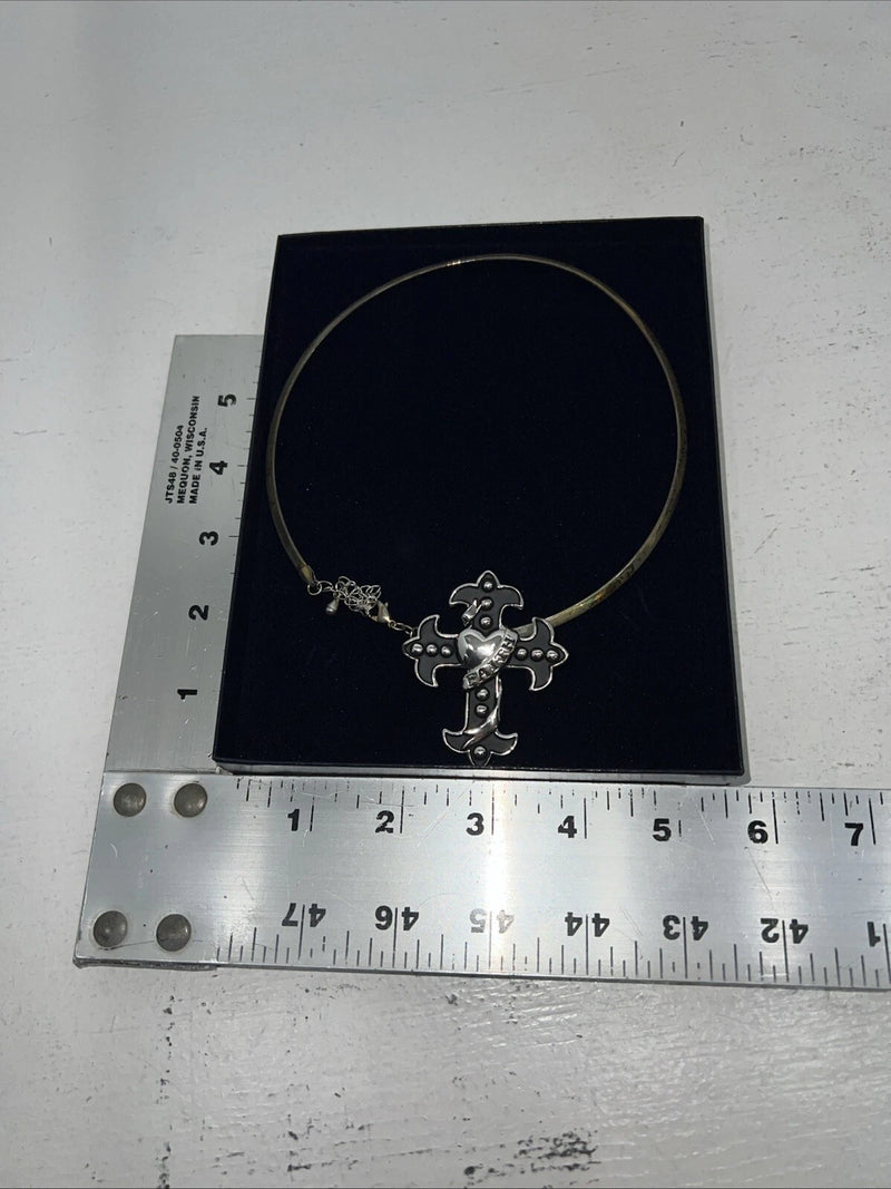 New Women’s Montana Silversmiths Silver Black Faith Cords Necklace. NC1183 A-57