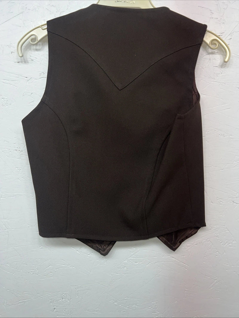 New Women’s Brown Dickson Jenkins Western Show Vest 30 #7053 E-609